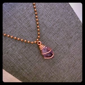 Amethyst Crystal Pendant Gemstone Wire Wrap Design